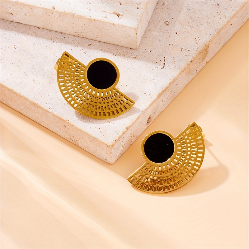 Women's 304 Stainless Steel Golden Geometric Earrings